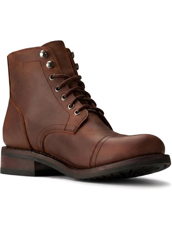 Men\'s Dark Brown Casual Leather Dress Lace Up Ankle Boots Slip on Chukka Boots main image 5